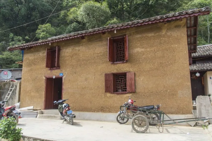 North Vietnam motorbike - Dong Van house