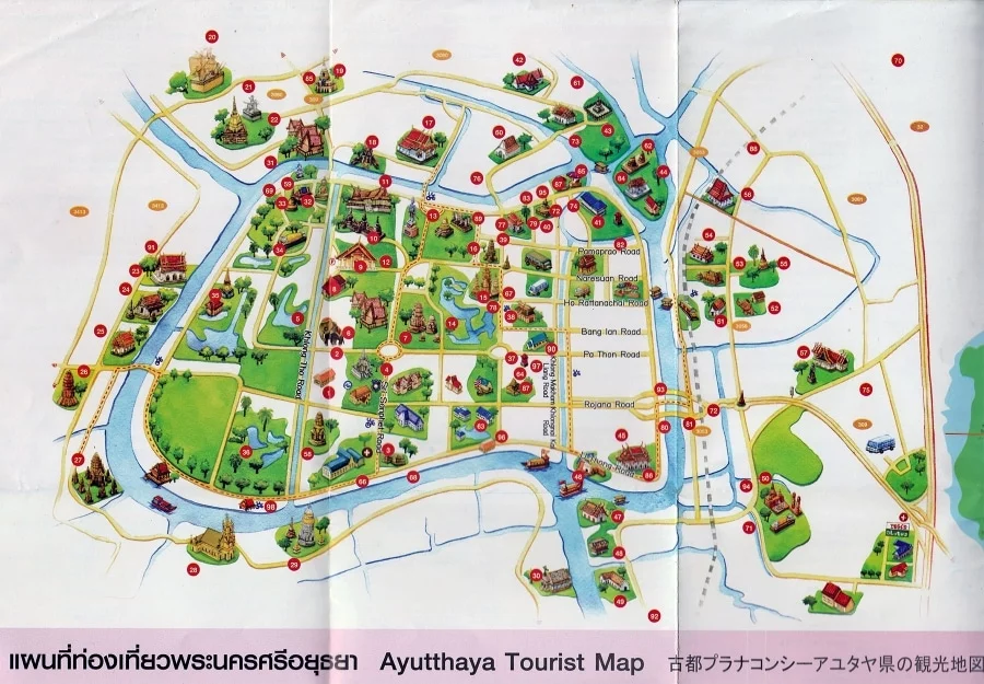 ayutthaya historical park map