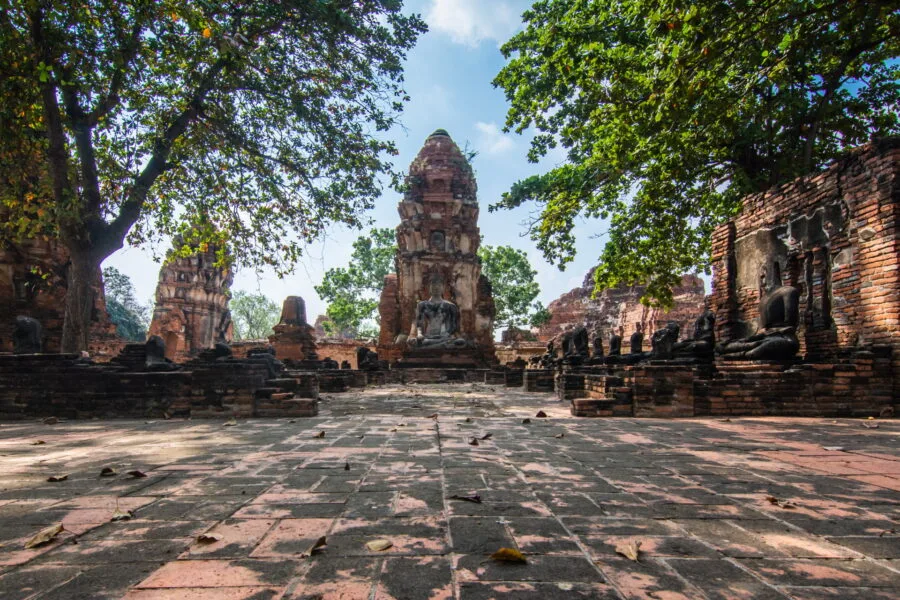 view of wat mahathat ayutthaya