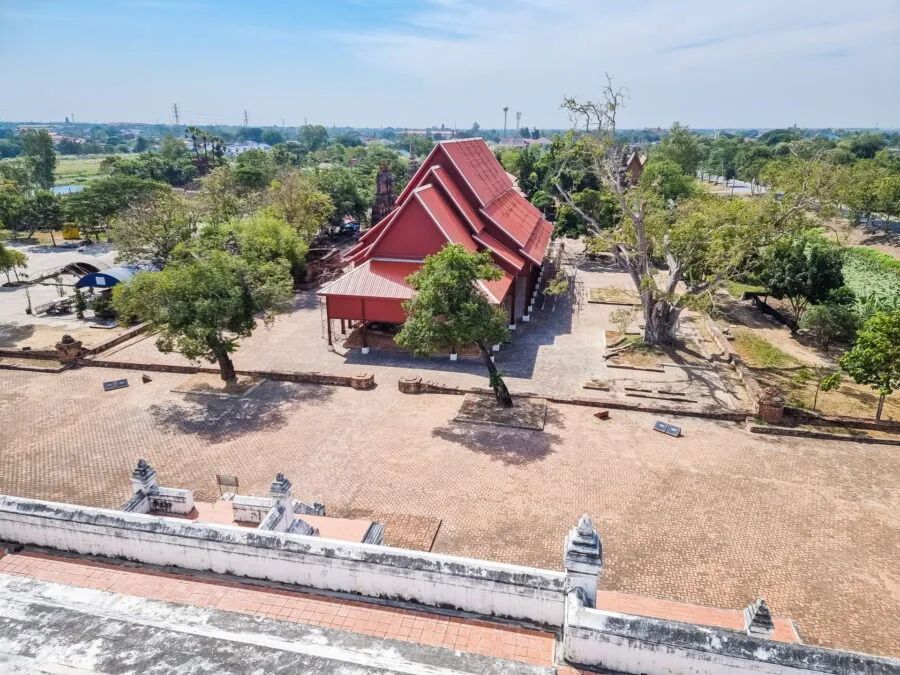 view of wat phu khao thong temple