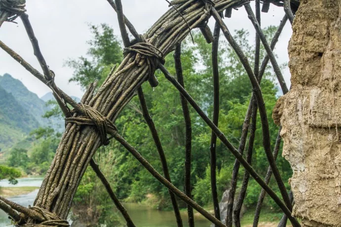 bamboo wheel near ban gioc - cao bang province