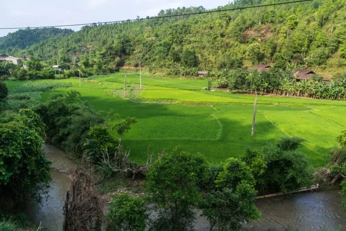 rice fields between Cao Bang - Bac Son - north Vietnam