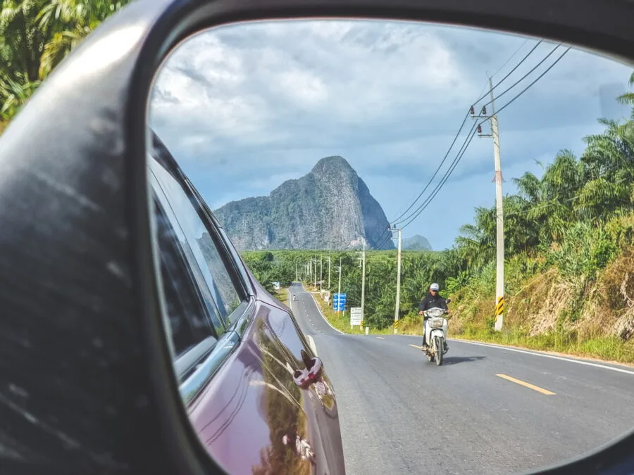 road phang nga rearview mirror