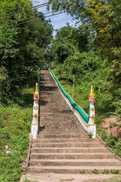 Stairs leading to the Poumpouk Stupa Luang Namtha - Laos