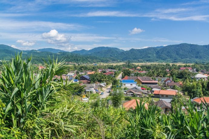 point de vue depuis Samakkhixay Stupa à Luang Namtha au Laos