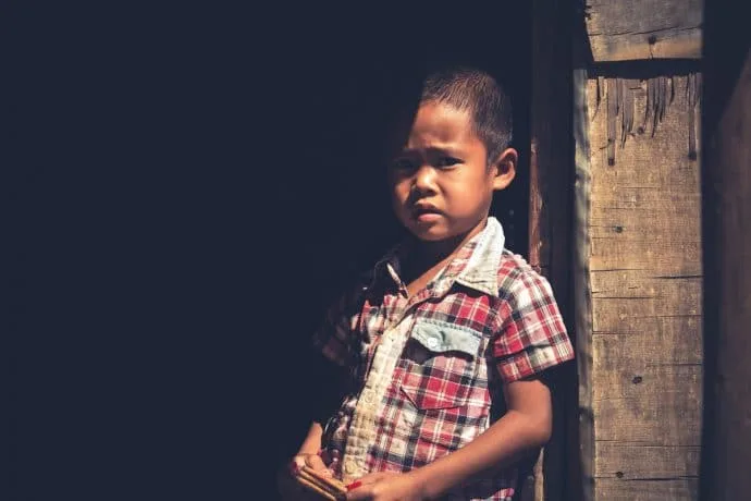 Portrait of a child in a village near Luang Namtha - Laos