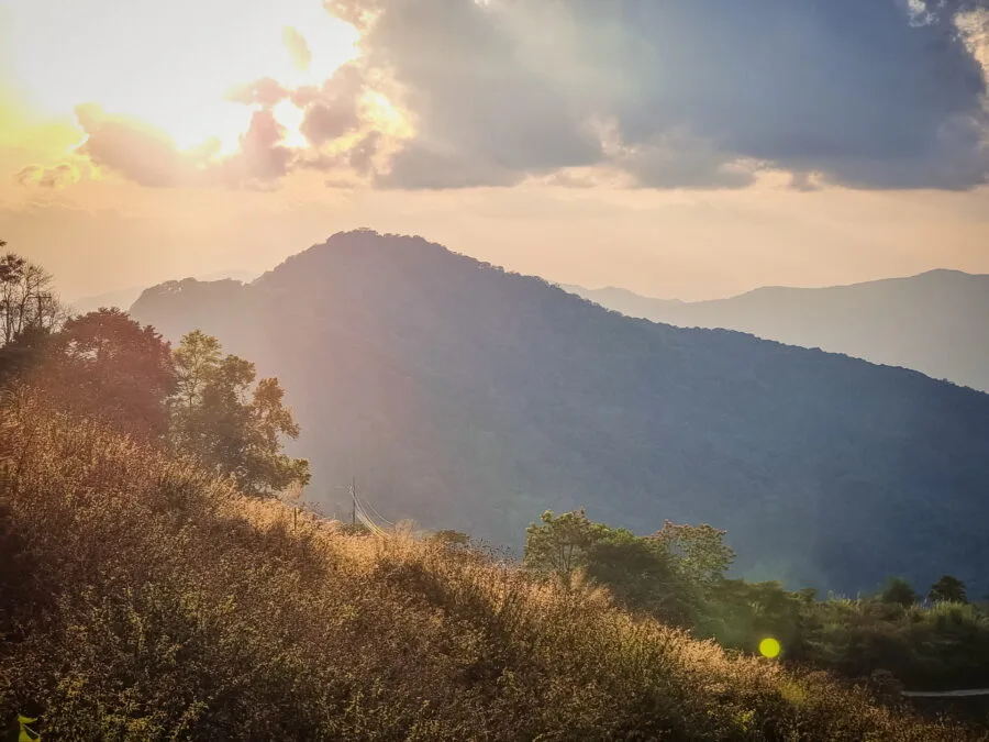 sunset from phu chi fah village