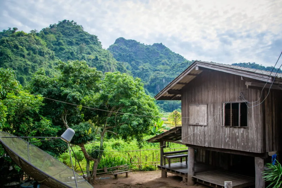 house and landscape from ban pha lae chiang rai