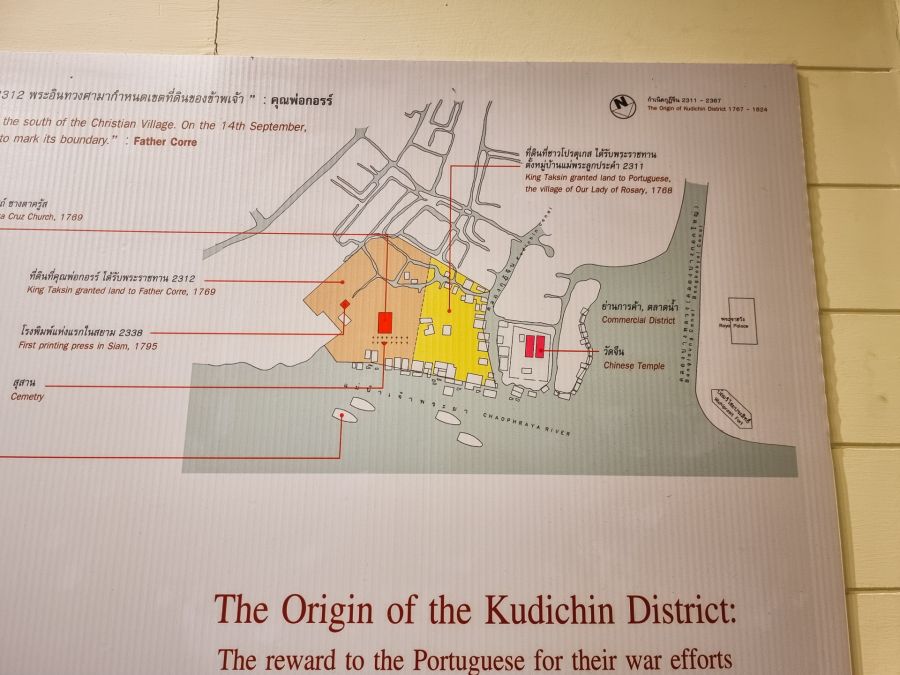panneau evolution quartier kudee jin museum bangkok 1 Carte historique des origines du quartier Kudichin à Bangkok