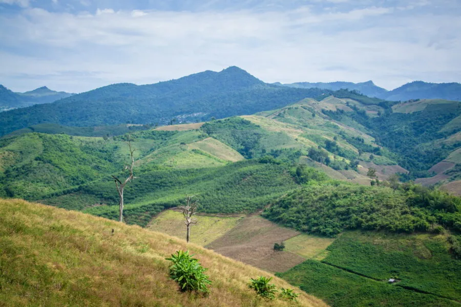 landscape mountains east chiang rai province