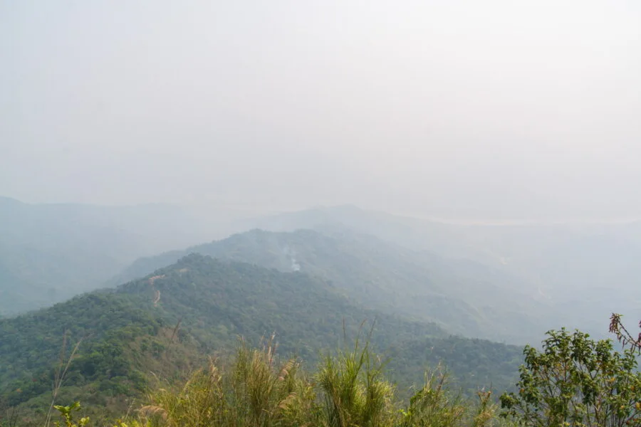 misty viewpoint in March at Doi Pha Tang