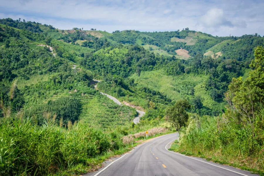 winding road near Thoeng, Chiang Rai province