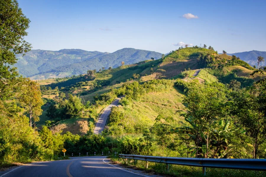 winding road phu chi fah chiang rai province
