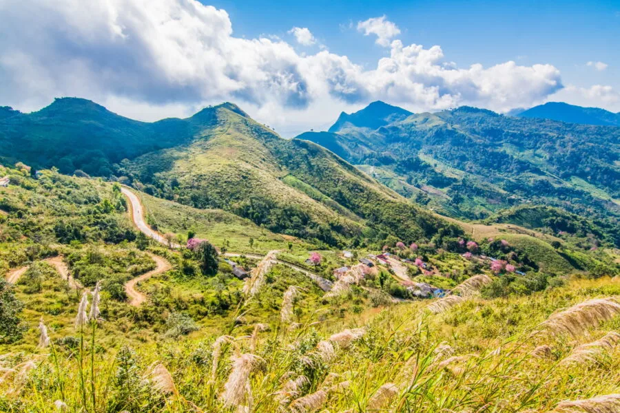 superb mountain landscape doi pha tang province chiang rai