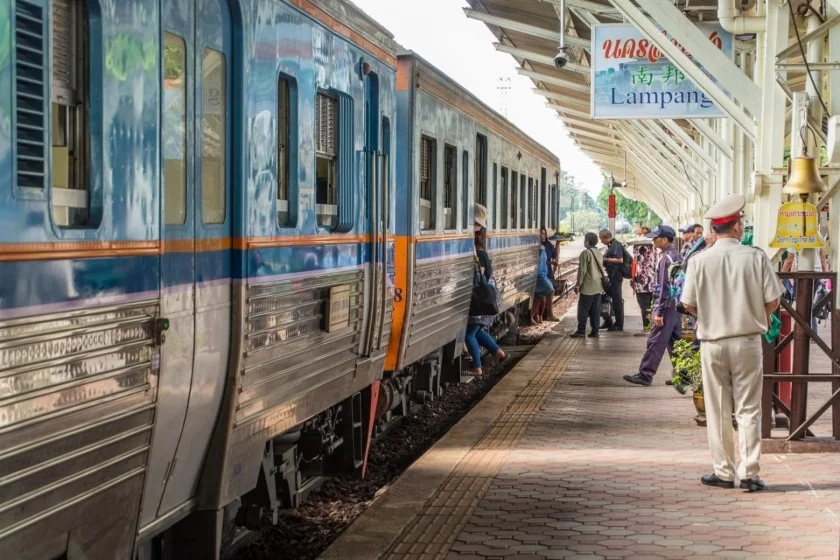 arrival train station lampang north thailand