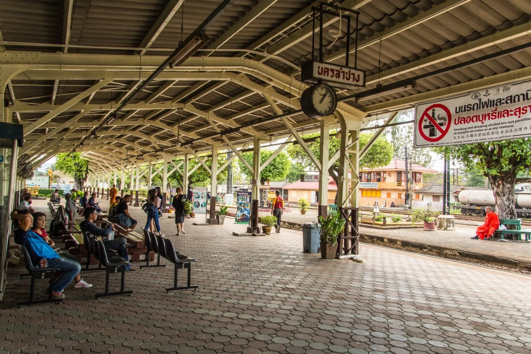 lampang north thailand train station platform