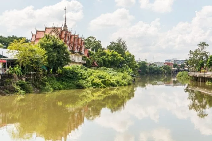 wang river and kosaram lampang temple