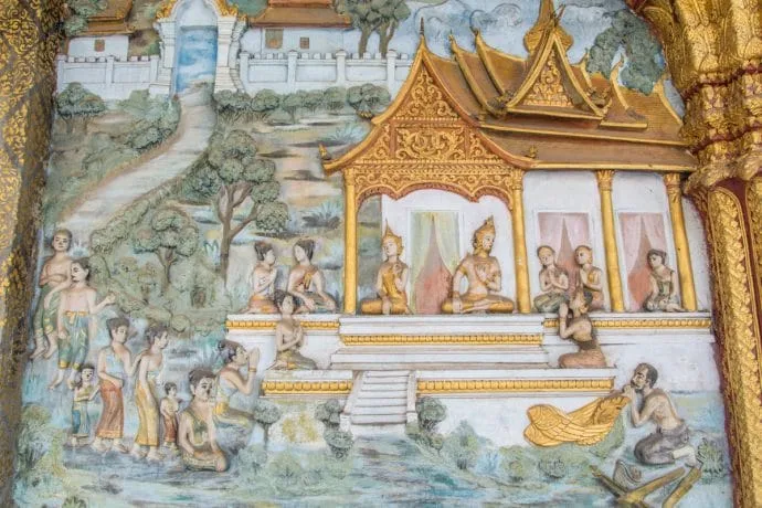 wall painting Wat Hosian Voravihane luang prabang