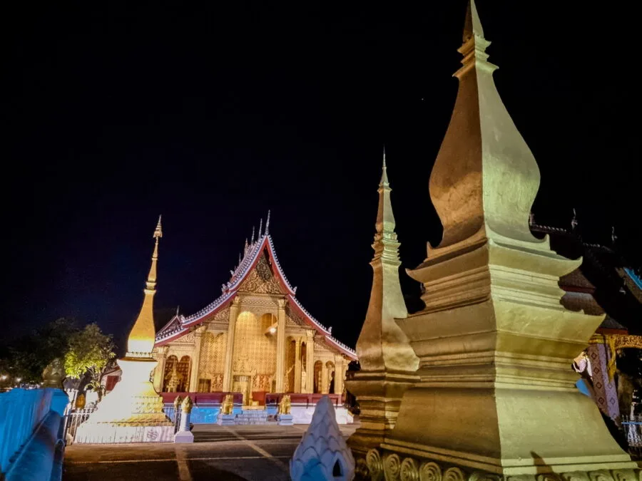 Wat Sensoukharam at night luang prabang