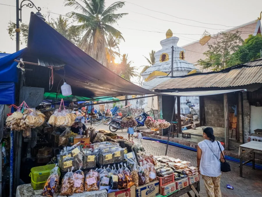 activity behind evening market luang prabang
