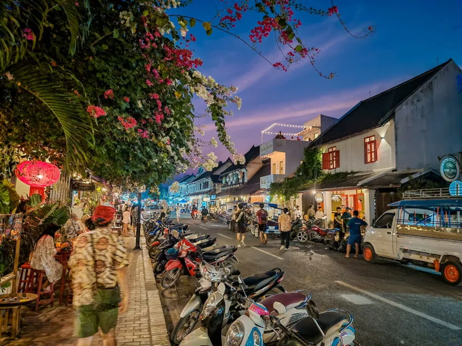 street entertainment near luang prabang evening market