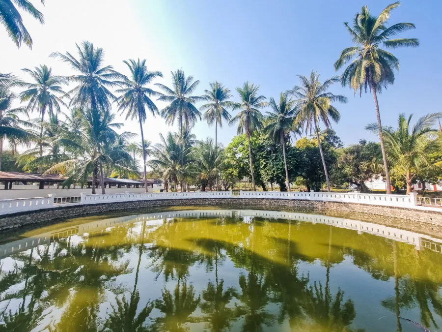 pool adjoining the Phralak Phralam theater at the royal palace luang prabang