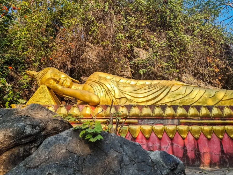 reclining buddha mount phousi luang prabang
