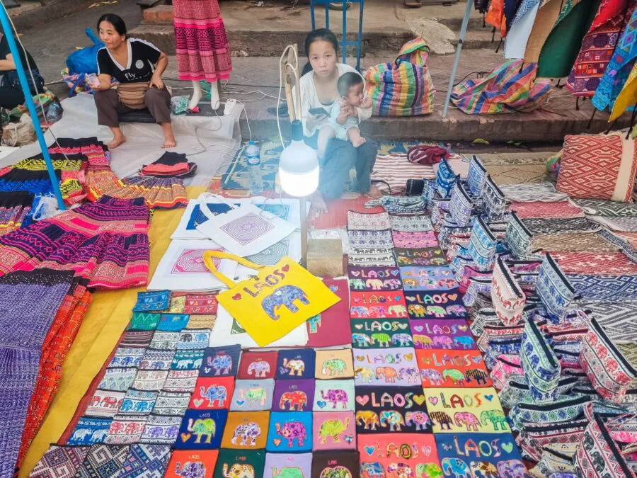 stall at the luang prabang evening market