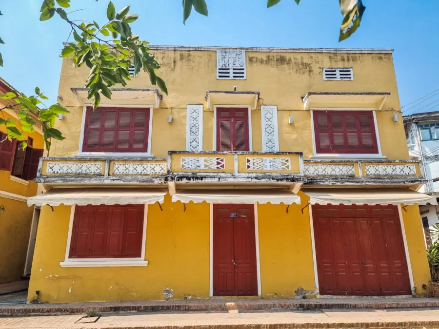 facade art deco street luang prabang