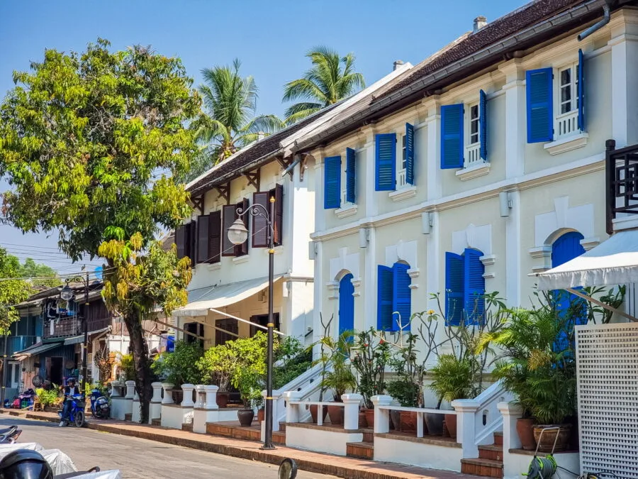 colonial house facades luang prabang