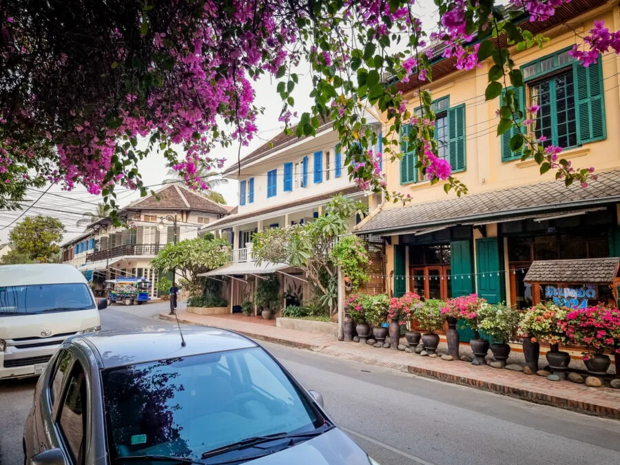 colonial houses khem khong street luang prabang