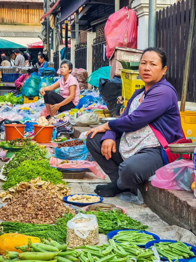 merchant morning market luang prabang