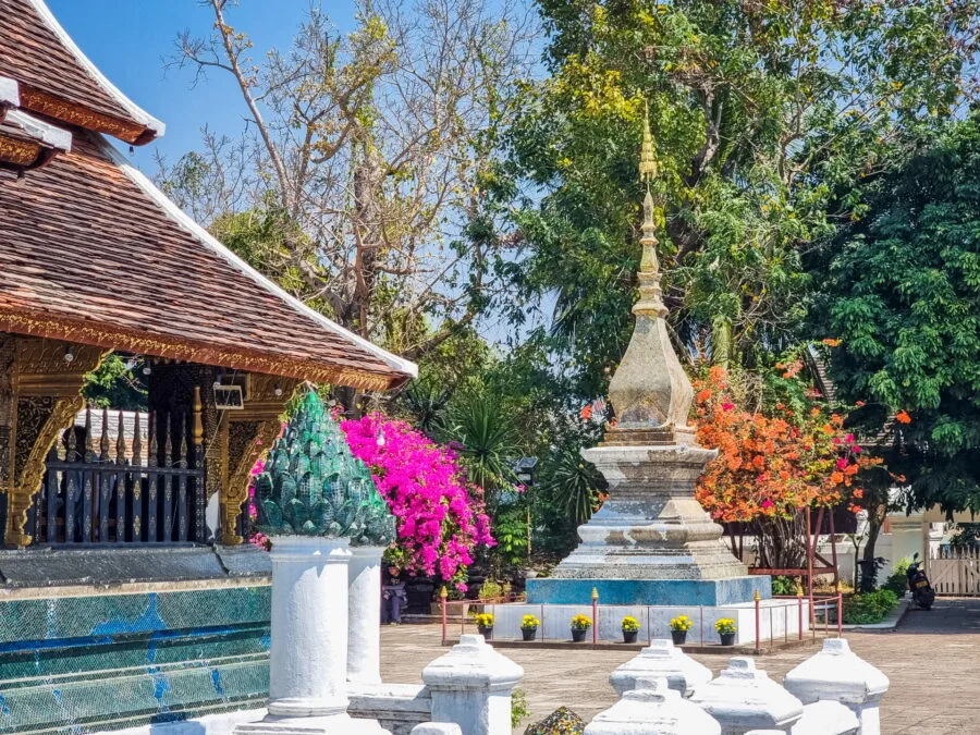 little chedi courtyard vat xieng thong luang prabang