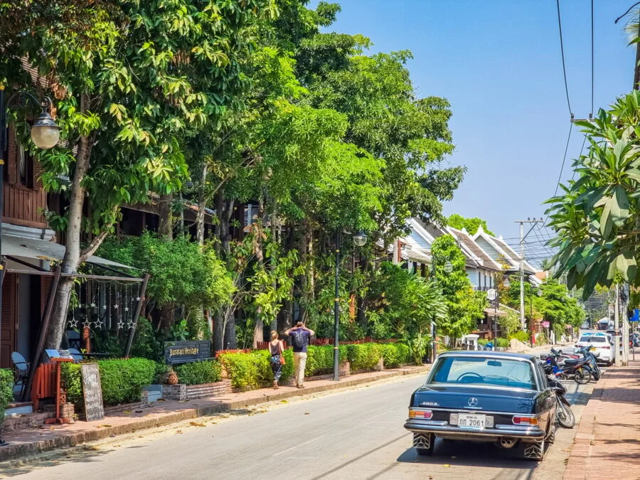 riverside street nam khan luang prabang