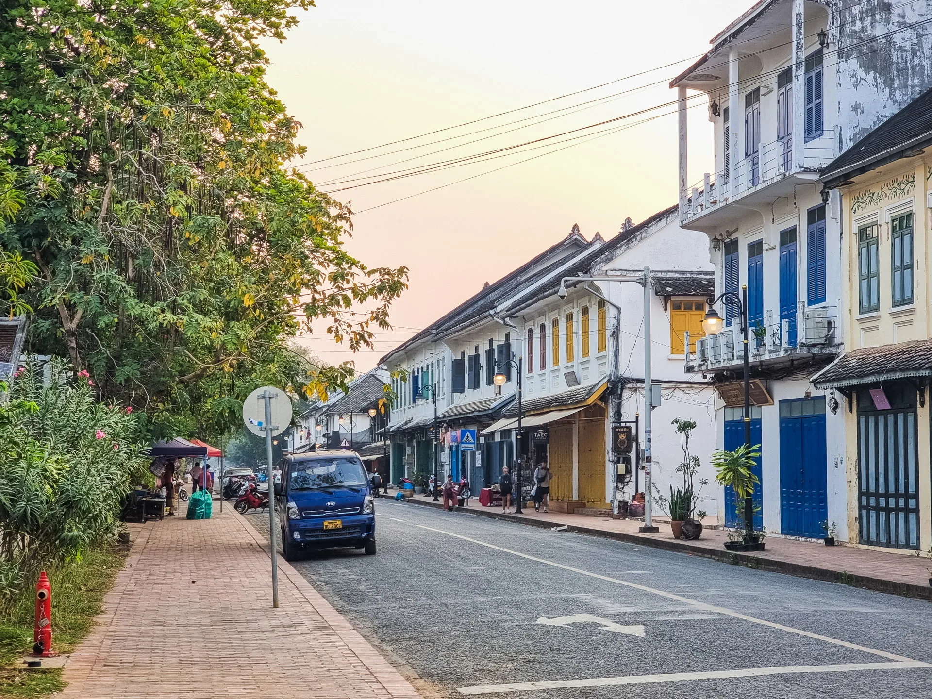 deserted street morning luang prabang