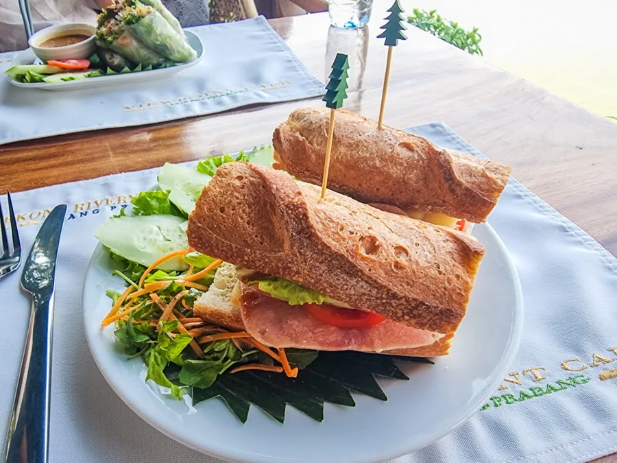 sandwich at viewpoint cafe luang prabang