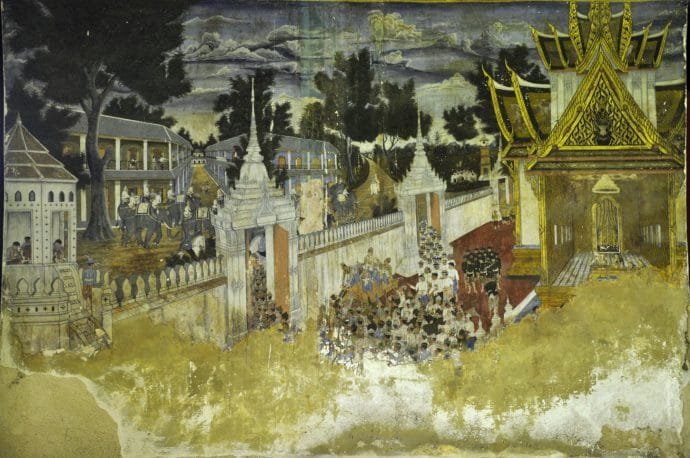 wat mahathat peintures phetchaburi