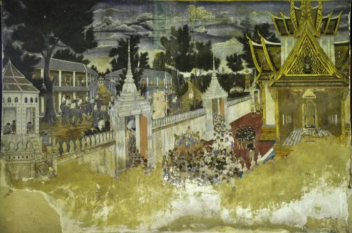wat mahathat paintings phetchaburi