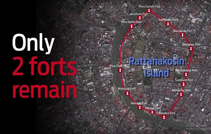 14 original forts surrounding bangkok