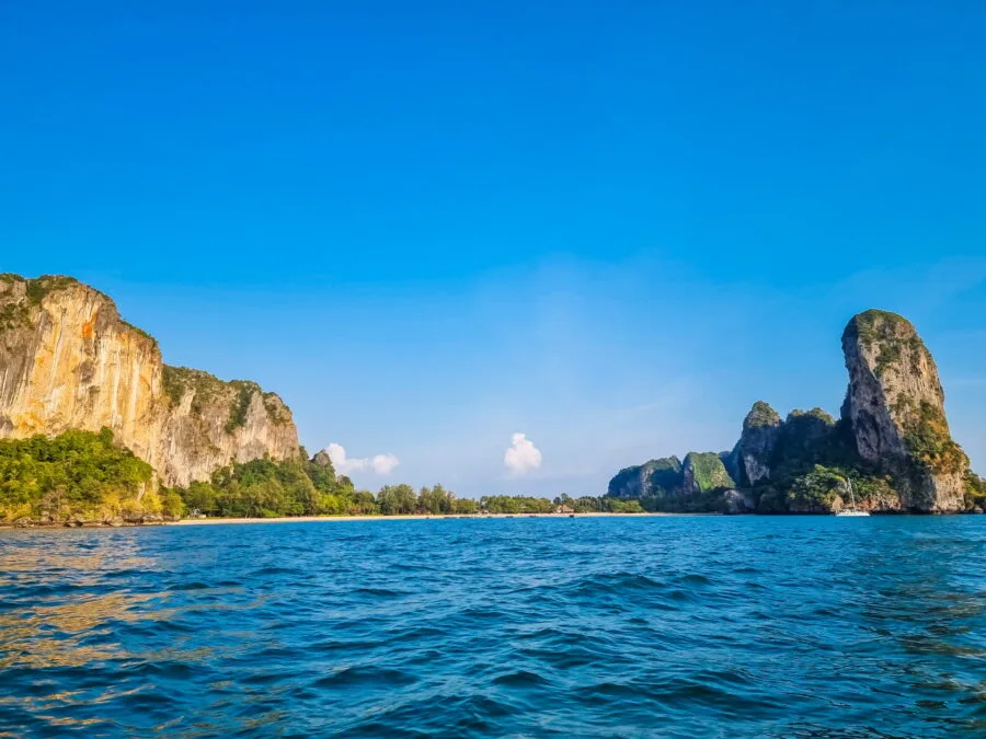 Railay beach view from boat