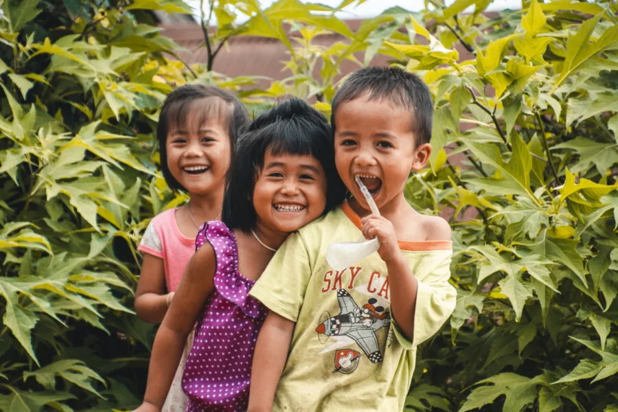 Children's reception at the village of Doi Hua Mae Kham