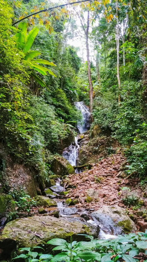 waterfall next to doi hua mae kham region mae salong