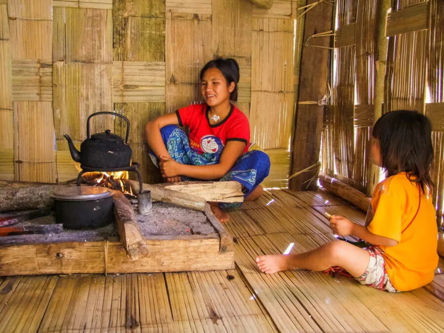 interior house lahu village near mae salong