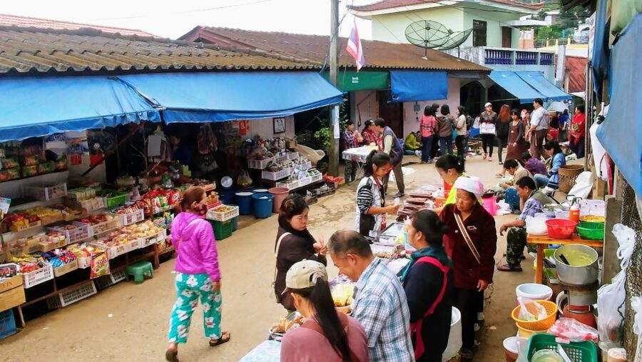 marché du matin mae salong province de chiang rai