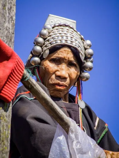 old lady akha village baan pa kha suk jai close to mae salong