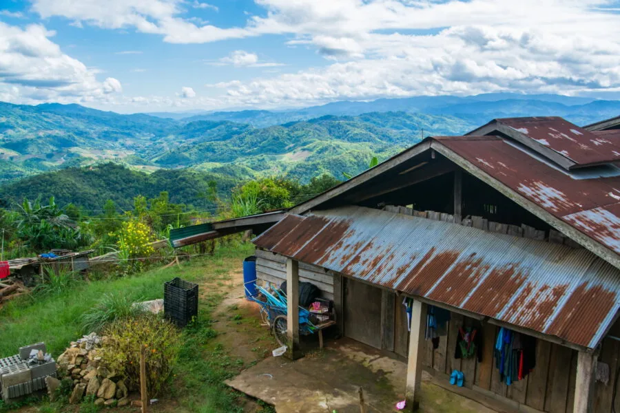 view from lisu village house at doi hua mae kham