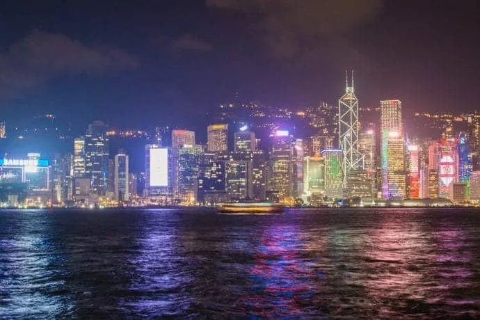 hong kong docks night