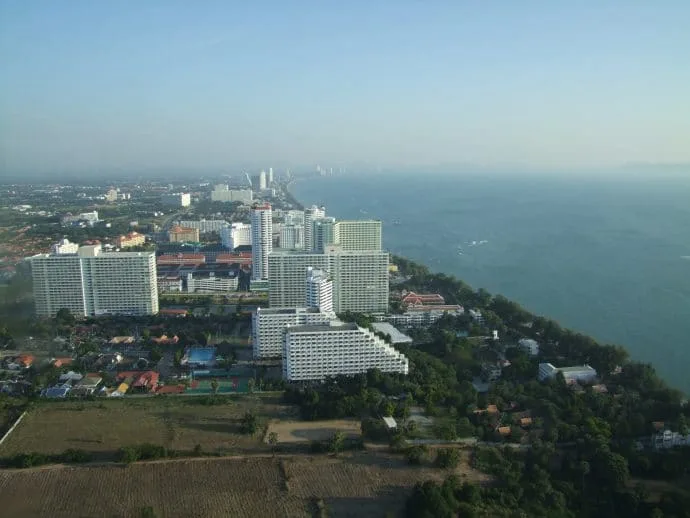 vue sur plage jomtien pattaya park tower