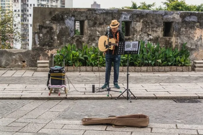 musician at fort monte - macao