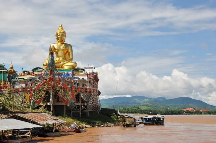large golden buddha golden triangle - thailand